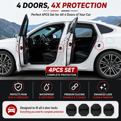 4PCS Universal Silicone Car Door Lock Protector Covers