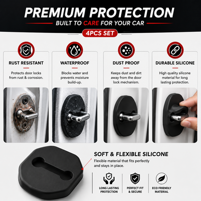 4PCS Universal Silicone Car Door Lock Protector Covers