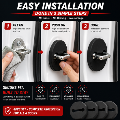 4PCS Universal Silicone Car Door Lock Protector Covers
